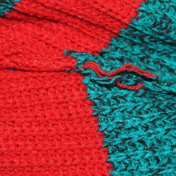 Vintage Sweater Graphix Men's Green Sweater Red and Black Stripes Size Large - Picture 9 of 11